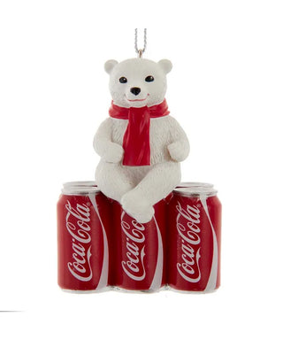 Kurt Adler - Coca-Cola® Cucciolo Con Confezione Da 6 Lattine Ornamento