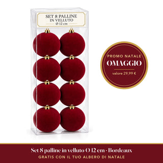 8 Palline in velluto 12cm