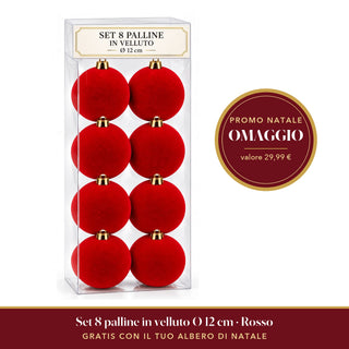 8 Palline in velluto 12cm